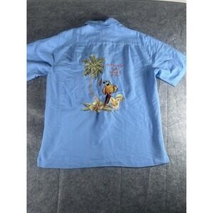 Embroidered Mens Short Sleeve Button Down Tropical Vacation Beach Size M‎